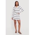 thumbnail image 2 of Women's Striped Long Sleeve Cropped Polo Shirt, 2 of 4