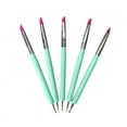 thumbnail image 2 of 2sets Silicone Double Head Nail Art Dotting Tools Nail Brush Pens Painting Drawing Line Brushes with Brass Tube and Acrylic Finding Aquamarine 14.6~14.7x0.7mm 5pcs/set, 2 of 2
