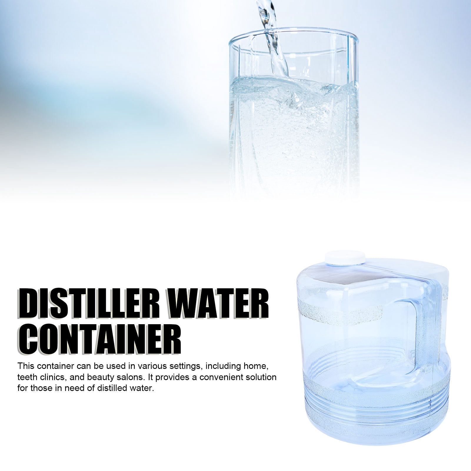 Replacement Distilled Water Bottle, Distiller Water Container Leak Proof High Applicability  For Countertop Distillers