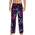 thumbnail image 1 of Fotbe Purple Butterfly Pantalones de Pijama para Hombre, Pantalones de Dormir, Pantalones de Casa con Cintura Ajustable y Bolsillos-XX-Large, 1 of 6