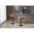 thumbnail image 2 of Swivel Bar Stools Set of 2, Rattan Counter Height Bar Stools with Linen Cushion and Metal Base, Height Adjustable Bar Chairs Dining Chairs with Footrest for Kitchen Island Dining Room Pub, Orange, 2 of 7