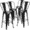 Black, variant on Flash Furniture Commercial Grade 4 Pack 30" High Black Metal Indoor-Outdoor Barstool with Removable Back