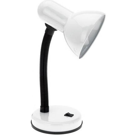 Simple Designs Ld1003 Wht Basic Metal Desk Lamp With Flexible Hose