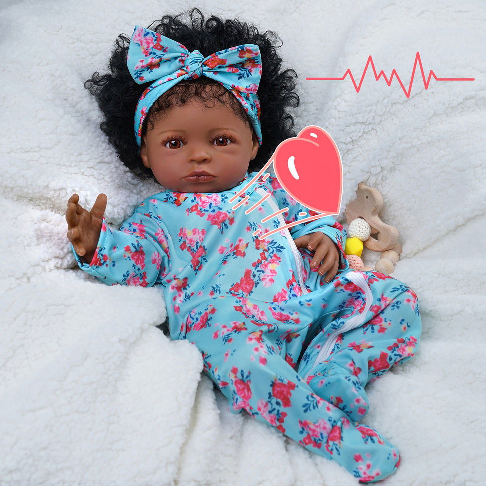 BABESIDE Lifelike Reborn Baby Dolls - 20 inch Baby Soft Cloth Body with Blue Pajamas Clothes