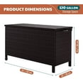 thumbnail image 2 of Garvee Deck Box Waterproof, 120 Gallon Large Outdoor Storage Box, PE Rattan Storage Bench with Wheels for Patio Backyard Furniture Cushions, Gardening Tools, Brown, 2 of 7
