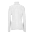 thumbnail image 4 of Bowake Womens’Turtleneck Pullover Cable Long Sleeve Basic Soft Sweater Solid Color Fall Winter Trendy Knit Tops, 4 of 6