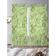 thumbnail image 3 of Vintage Green Sheer Curtains 84 Inch Length 2 Panels Set, Retro Botanical Abstract Art Voile Window Treatment Rod Pocket Curtains Sheers Drapes for Bedroom/Living Room/Kitchen 52"x84"x2, 3 of 7