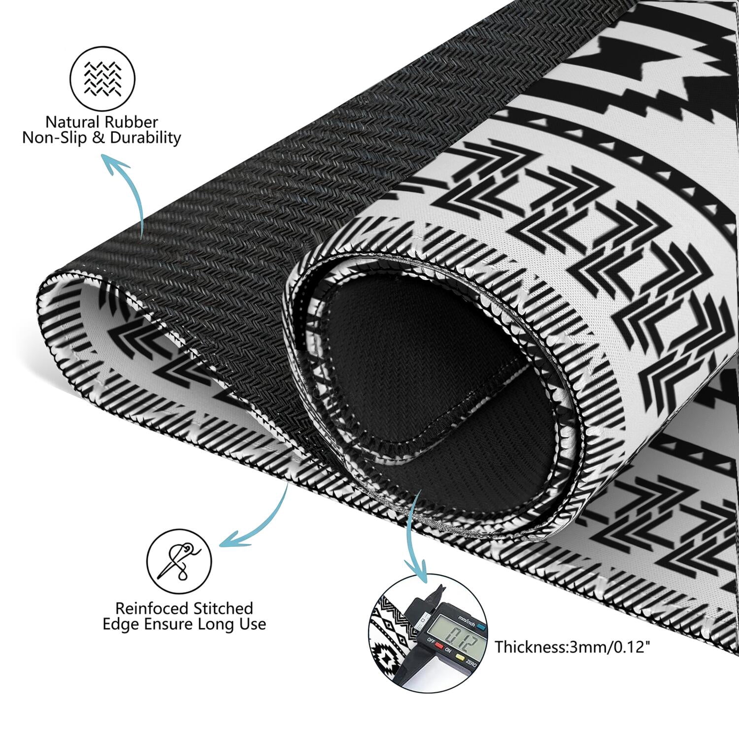 Stylish 31.5 Inch Square Boho Mahjong Mat, Professional Rubber Game Pad Non-Slip and Noise Reducing, Versatile Mat for Card Games Board Games and Family Night