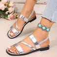 thumbnail image 5 of Xucatan Women's Square Toe Flat Sandals, Braided Crisscross Strap Slingback Shoes, Elastic Heel Band Casual Summer Footwear, Versatile Faux Leather Design for Beach Outdoor Gift, 5 of 9