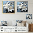 thumbnail image 4 of Designart "Charming Pure Beauty Of White And Blue Lilies III" Lilies Floater Framed Canvas Art Print, 4 of 5