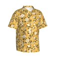 thumbnail image 2 of Balery Daisies Flowers Print Men's Hawaiian Shirts Short Sleeve Beach Shirt Relaxed Fit Vacation Button Down Shirts-3X-Large, 2 of 9