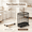 white, variant on Rolling Metal Laundry Basket with Wheels, Large Capacity Oval Clothes Hamper, Mobile Storage Organizer for Bedroom Bathroom Laundry Room, 2 Colors Black & White