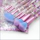thumbnail image 3 of Juego de brochas de maquillaje HUOGUO, con mango de partículas de diamante de cristal transparente, 3 of 5