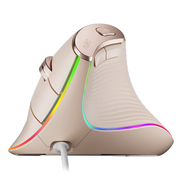 Ratón Nulea M504 Alámbrico Vertical USB Ergonómico 4 DPI 11 RGB Rosa