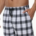 thumbnail image 3 of Xidunhg Men's 3-Pack Woven Pajama Shorts 100% Cotton Plaid Sleep Lounge Shorts with Button Fly XL, 3 of 10