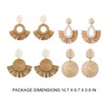 thumbnail image 2 of Paquete de 6 aretes de ratán Minnieouse hechos a mano de paja de mimbre, 2 of 5