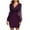 Purple, variant on Women's Mesh Sequin Gown Dress Vintage Long Sleeve V-Neck Knee Length Formal Evening Dresses