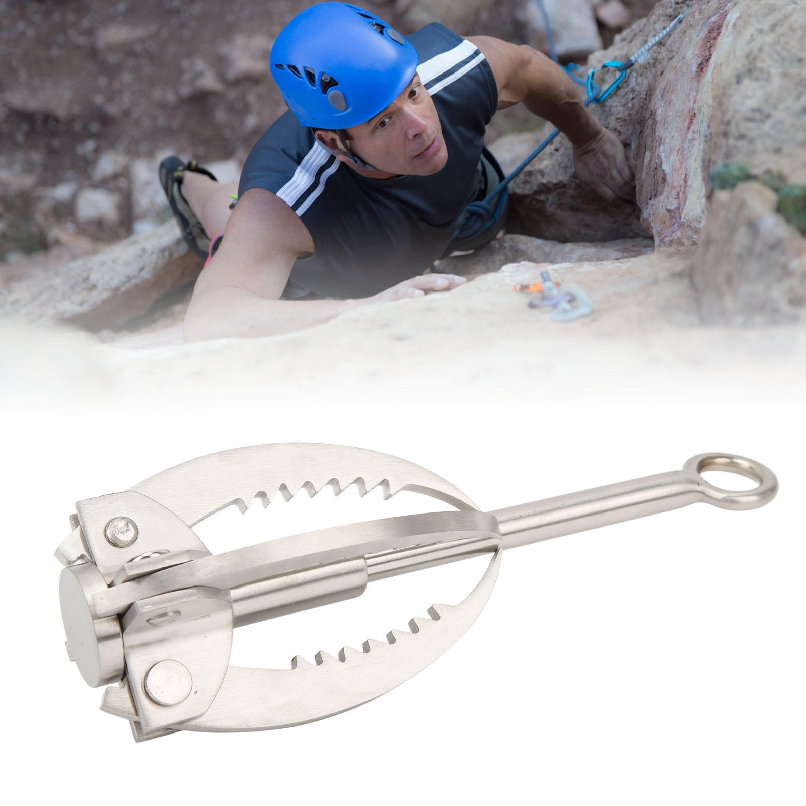LAZIOEGR 4‑Claw Folding Stainless‑Steel Grappling Hook – Durable, High‑Strength Hook for Camping, Hiking, Climbing & Rescue