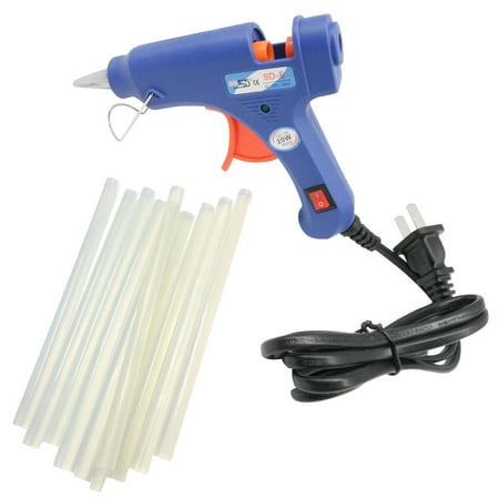 TrendBox Hot Melt Glue Gun 20W + 10 Glue Sticks 0.7x27cm LED Light Indicator Melting Adhesive Handmade Craft DIY Home Fix & Repairs