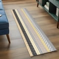 thumbnail image 4 of 2x6 Washable Runner Rug, Geometric Bohemia Non-Slip Hallway Runner for Entryway Kitchen Bedroom, Stripes Brown Yellow and Black Indoor Carpet Runner Floor Mat, 4 of 9