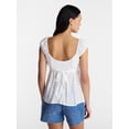 thumbnail image 3 of No Boundaries Babydoll Top with Satin Trim, Women’s XXS-XXL, 3 of 5