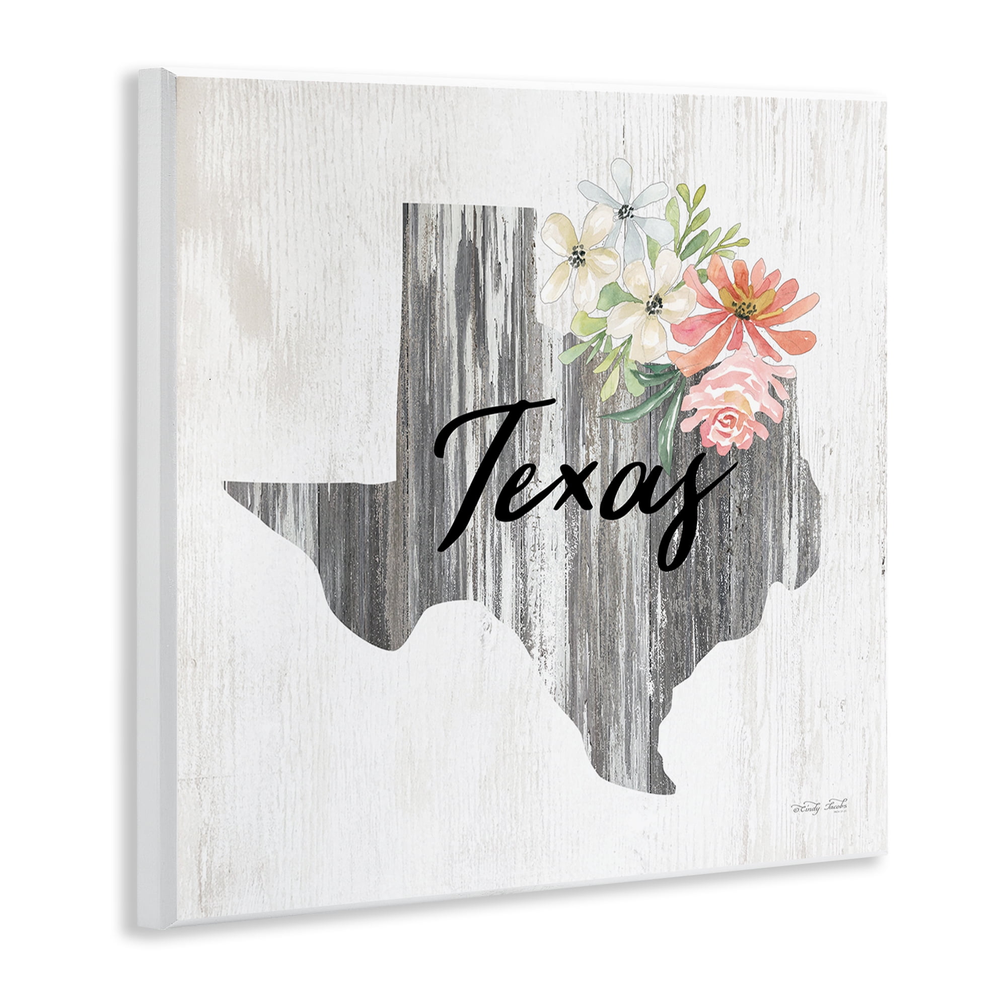 Stupell Industries Shabby Chic Texas Botanical & Floral Painting Unframed Art Print Wall Art, 12 x 12