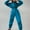 Blue, variant on HAXMNOU Womens Outerwear Jumpsuits Zip-up Hoodie Slim Waist Drawstring Jumpsuit Romper Onesies Long Sleeve Bodysuits Tracksuit Sweatshirt One Piece Black L