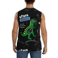 thumbnail image 4 of Disketp Space Dino Cartoon Black Sleeveless Tshirts For Men, Muscle Shirts For Men Dry Fit Tank Top-Medium, 4 of 8