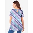 thumbnail image 3 of Roaman's Women's Plus Size Cotton Ultimate Swing Tee With Keyhole Back, 3 of 6