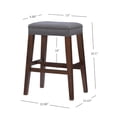 thumbnail image 6 of Linon Renner Bar Stool, Gray, 6 of 6