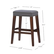 Linon Renner Bar Stool, Gray