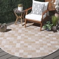 thumbnail image 2 of SAFAVIEH Courtyard Raeyln Checkered Indoor/Outdoor Area Rug, Natural/Beige, 6'7" x 6'7" Round, 2 of 10