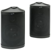 iLive Patio Indoor/Outdoor Bluetooth Wireless Water Resistant Speakers, Set of 2, ISBW763BDL, Black
