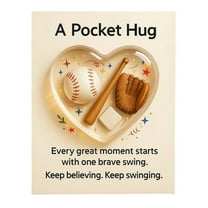 Sports-Themed Pocket Hug, Football Golf Tennis Soccer Baseball Heart-Sport-Themed Pocket Hug Collection Encouragement Present with Inspirational Gift Cards, Emotional Support(Basketball)