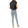 thumbnail image 3 of Chaleco acolchado ligero de mujer INSPIRE CHIC con cuello alto y cremallera, chaleco corto, color negro, 3 of 6