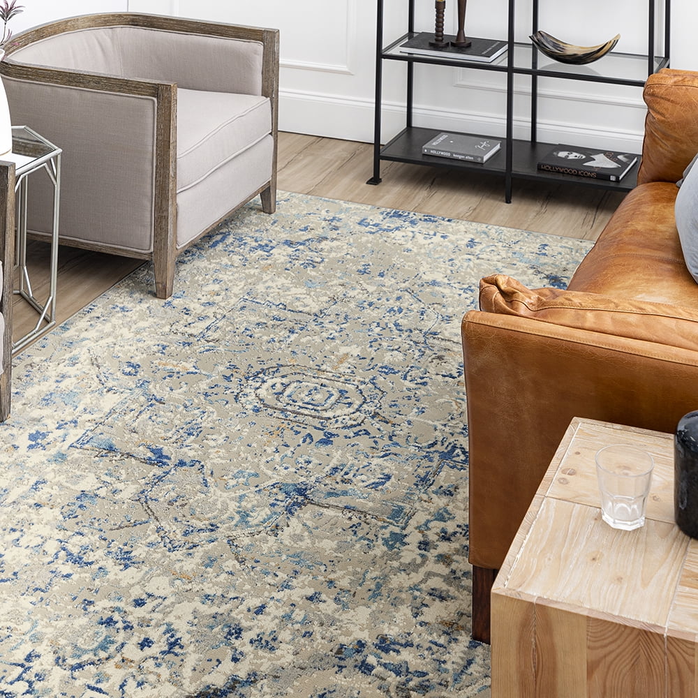 Mohawk Home Icarus Indoor Woven Area Rug, Blue, 6' x 9'