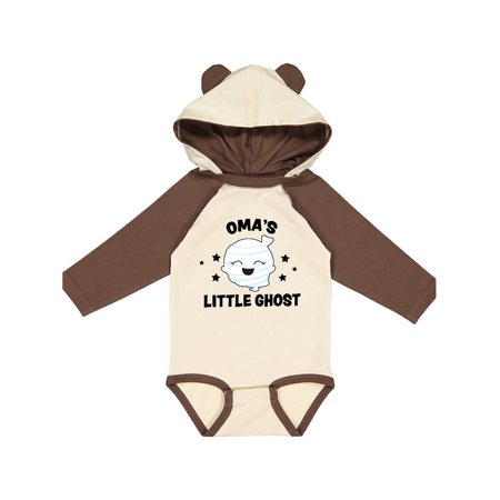 

Inktastic Cute Oma s Little Ghost with Stars Gift Baby Girl Long Sleeve Bodysuit