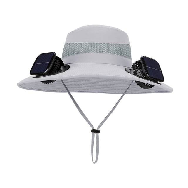 Gorra De Ventilador Gorra solar de doble ventilador para hombre con protección solar,ligera y transpirable,ideal para senderismo y pesca al aire libre (1 unidad). Rkxzt