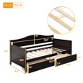 thumbnail image 4 of Aukfa Solid Wood Daybed with Storage Drawers, Twin Bed Frame - Espresso, 4 of 8