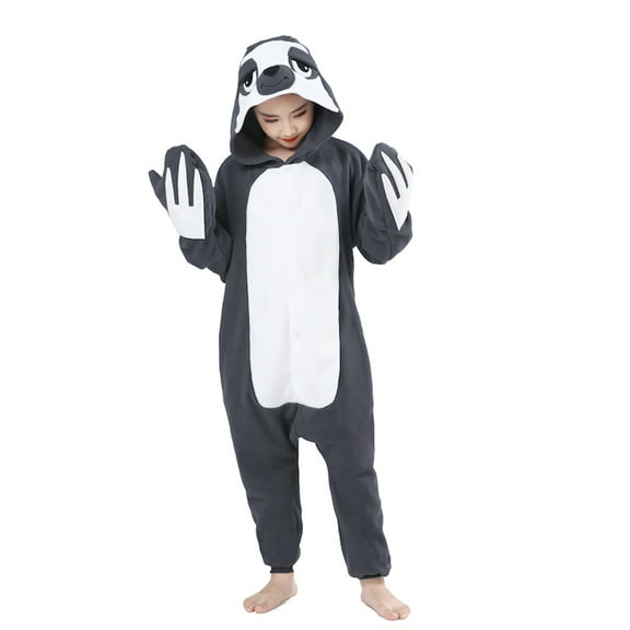 Polyester CANASOUR Grey Sloth Onesie Kids Festival Animal Pajamas Cute Wearable Hooded Sleepwear