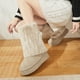 thumbnail image 4 of Botas de nieve para mujer, de suela gruesa, con punta redonda, con pelo, cortas, informales, a juego, para otoño e invierno, 4 of 6