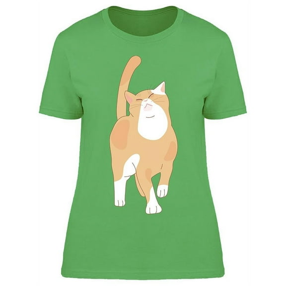 Orange Cat Walking T-Shirt Women -Image by Shutterstock, Female XX-Large