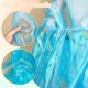 thumbnail image 4 of Tela de organza iridiscente transparente de 4,3 x 1,6 yardas, tela de poliéster azul, tela de gasa holográfica mágica transparente, 4 of 6