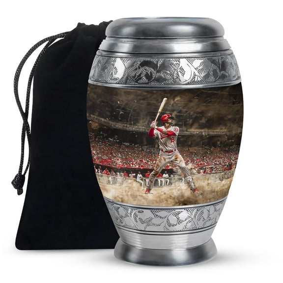 KARYLIZ Baseball Cremation Urn For Human Ashes Adult Man & Woman - Decorative Urn - Urn For Ashes Adult Male & Female - Burial Urn For Ashes For Women - Burial Urn For Adult Human Ashes 10 Inch