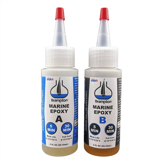Brampton Marine Epoxy Strong Bonding for Boat Repair - Bonds in 30 Minutes, Water Resistant, 4 Ounces