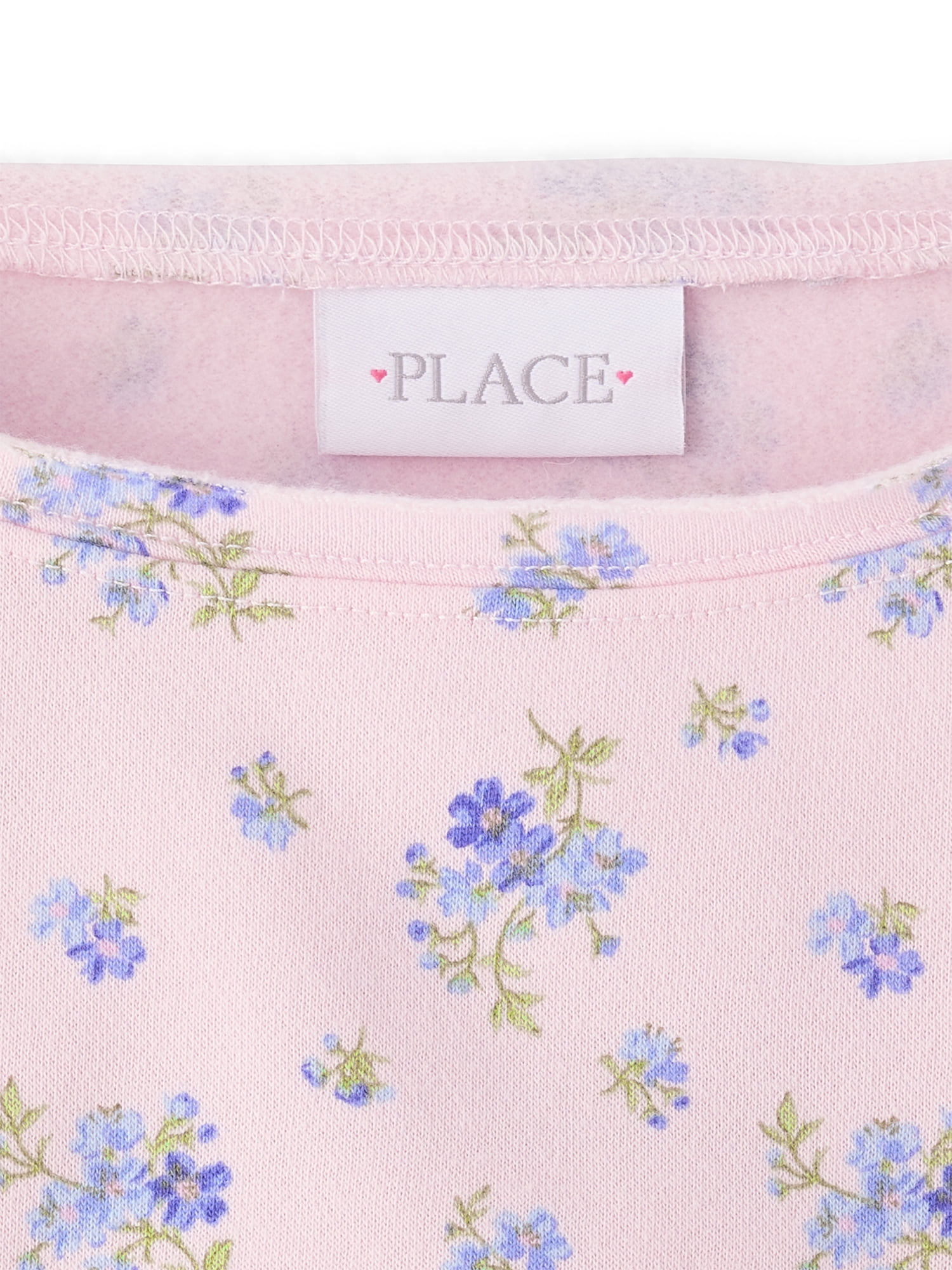 The Children's Place Girls Long Sleeve Floral Off Shoulder Fleece Sweatshirt, Sizes XS-XXL