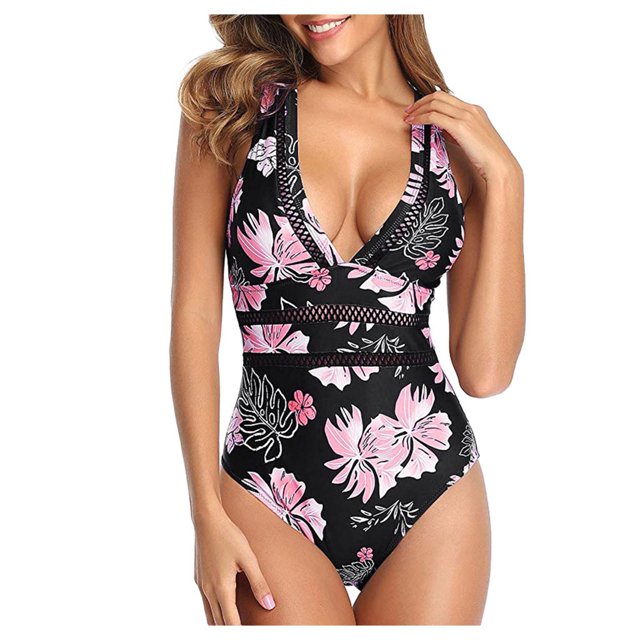 Ketyyh-chn99 One Piece Swimsuits for Women Swim Dress for Women Tummy Control Slimming Ruffle One Piece Swimsuits Ruched Tummy Control Bathing Suits Pink,S