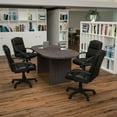 thumbnail image 2 of Flash Furniture Lake 5 Piece Rustic Gray Oval Conference Table Set with 4 Black LeatherSoft-Padded Task Chairs, 2 of 10