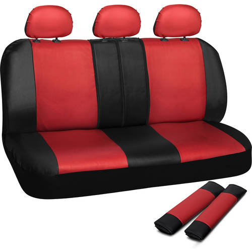OxGord Faux Leather Rear Bench Seat Covers Universal Fit for Car Truck