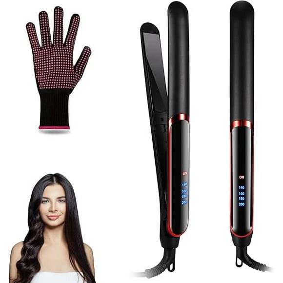 Plancha de Cabello Fotgear cerámica 2 En 1 con Pantalla LED negro